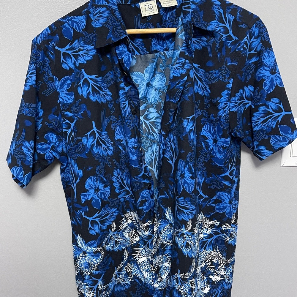 725 Originals Blue Floral Shirt - Picture 1 of 3